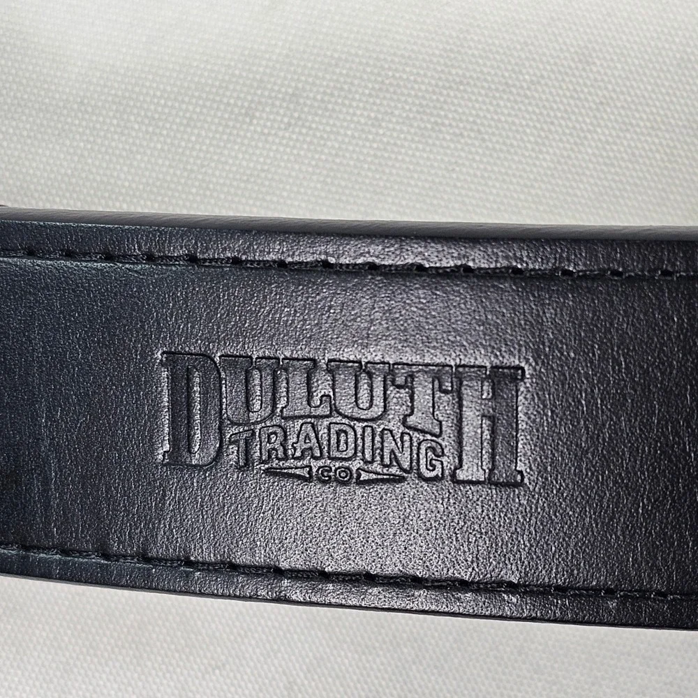 Duluth Trading Co Mens Black Leather Belt Solid Brass Buckle Size‎ 36 20345